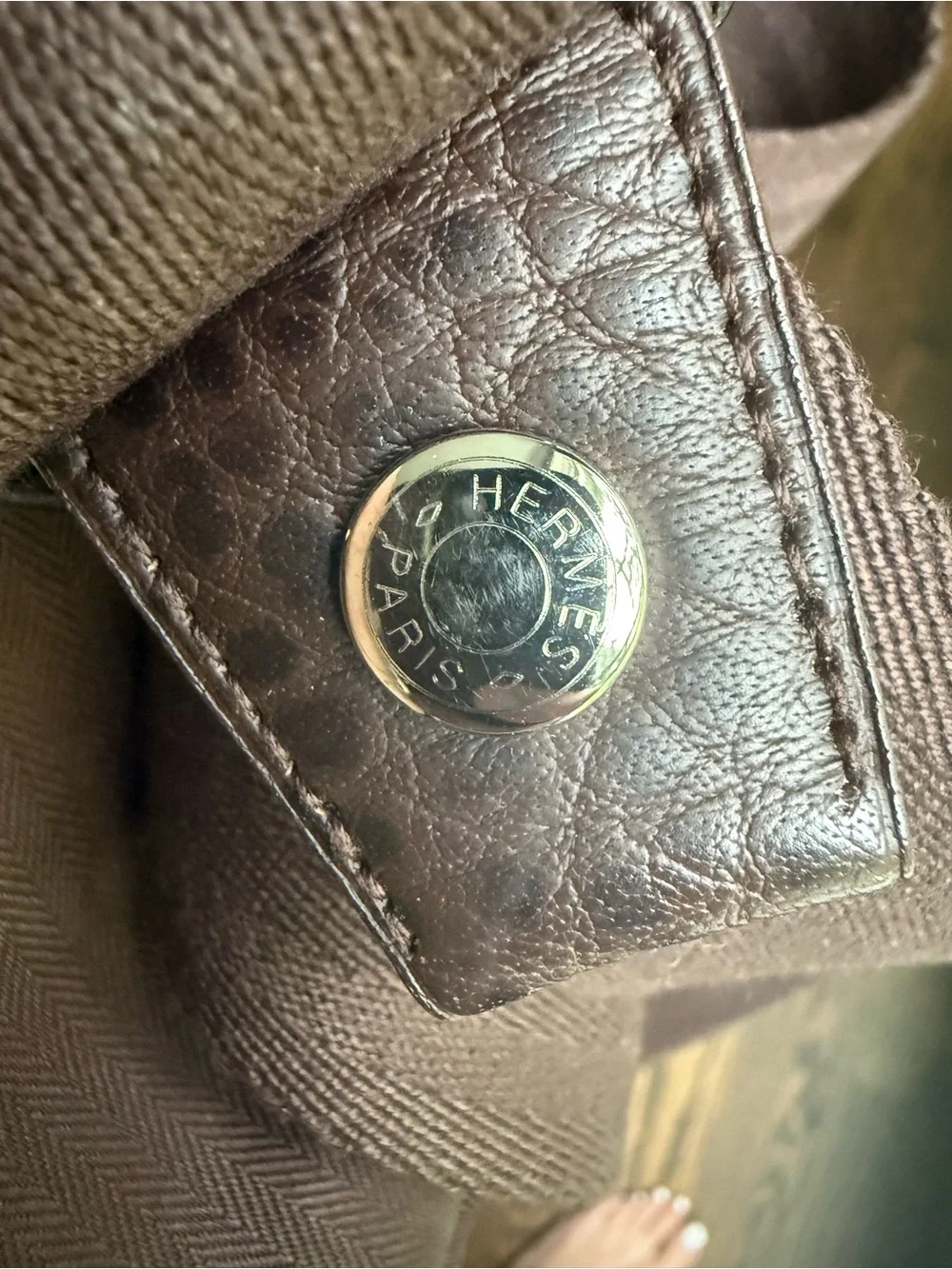 Hermes Crossbody or Belt Bag/Pouch - Brown. Adjustable strap.